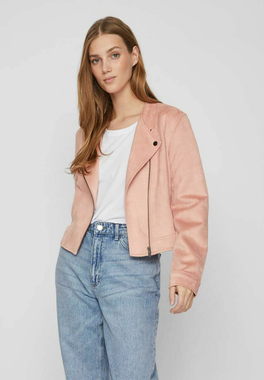 Vila Biker - Imitatieleren Jas - Coral Cloud 3 Vila Biker - Imitatieleren Jas - Coral Cloud