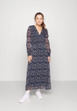 Vifalia Wrap Dress - Jurk - Black/Mazarine Blue Combo