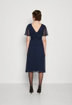 Vila Virilla V Neck Midi Dress - Cocktailjurk - Navy 10 Vila Virilla V Neck Midi Dress - Cocktailjurk - Navy -Vila 0648b9f48ba44251961da1d7c99fbfb6