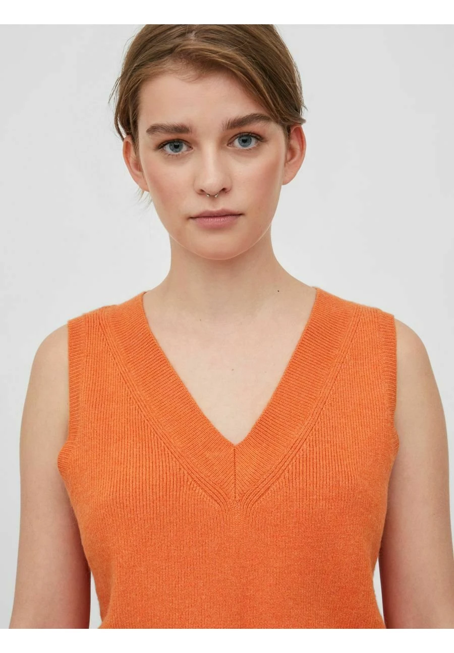 Vila Viril V-Neck- Top - Burnt Orange 6 Vila Viril V-Neck- Top - Burnt Orange - Afbeelding 4