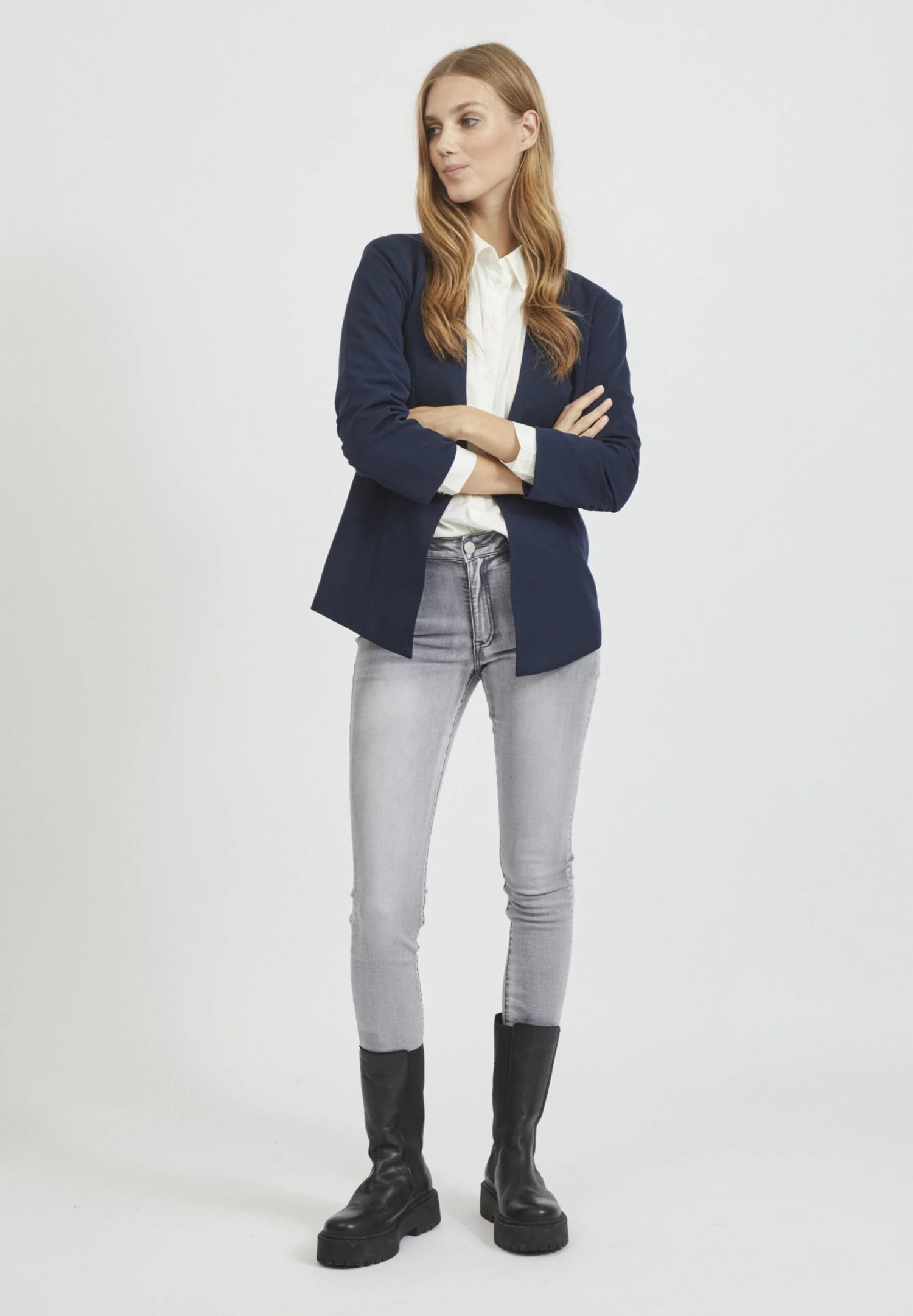 Vila Viher 3/4 New - Blazer - Navy 4 Vila Viher 3/4 New - Blazer - Navy - Afbeelding 2