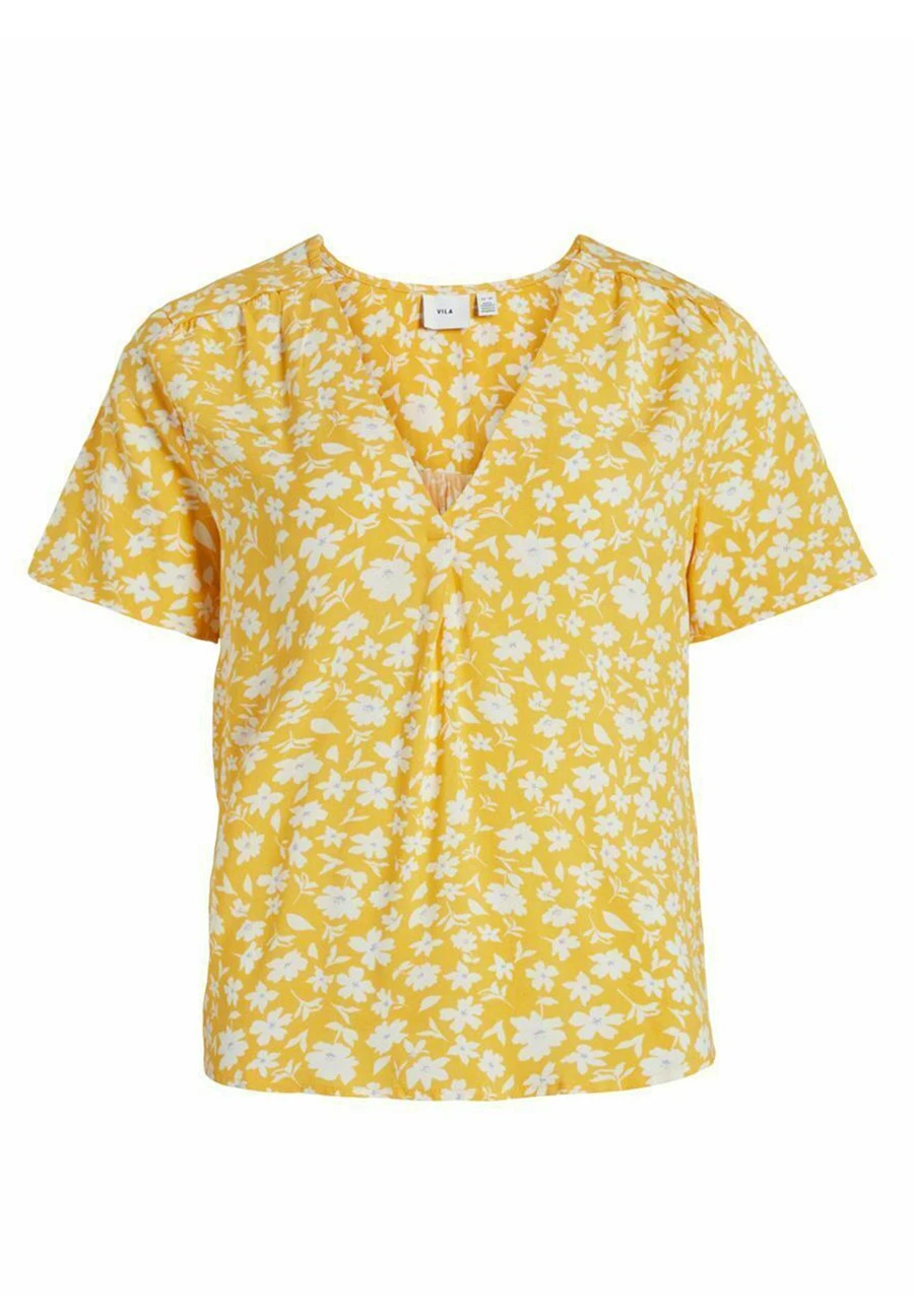 Vila Mit V-Ausschnitt Kurzärmeliges - Blouse - Solar Power 8 Vila Mit V-Ausschnitt Kurzärmeliges - Blouse - Solar Power - Afbeelding 6