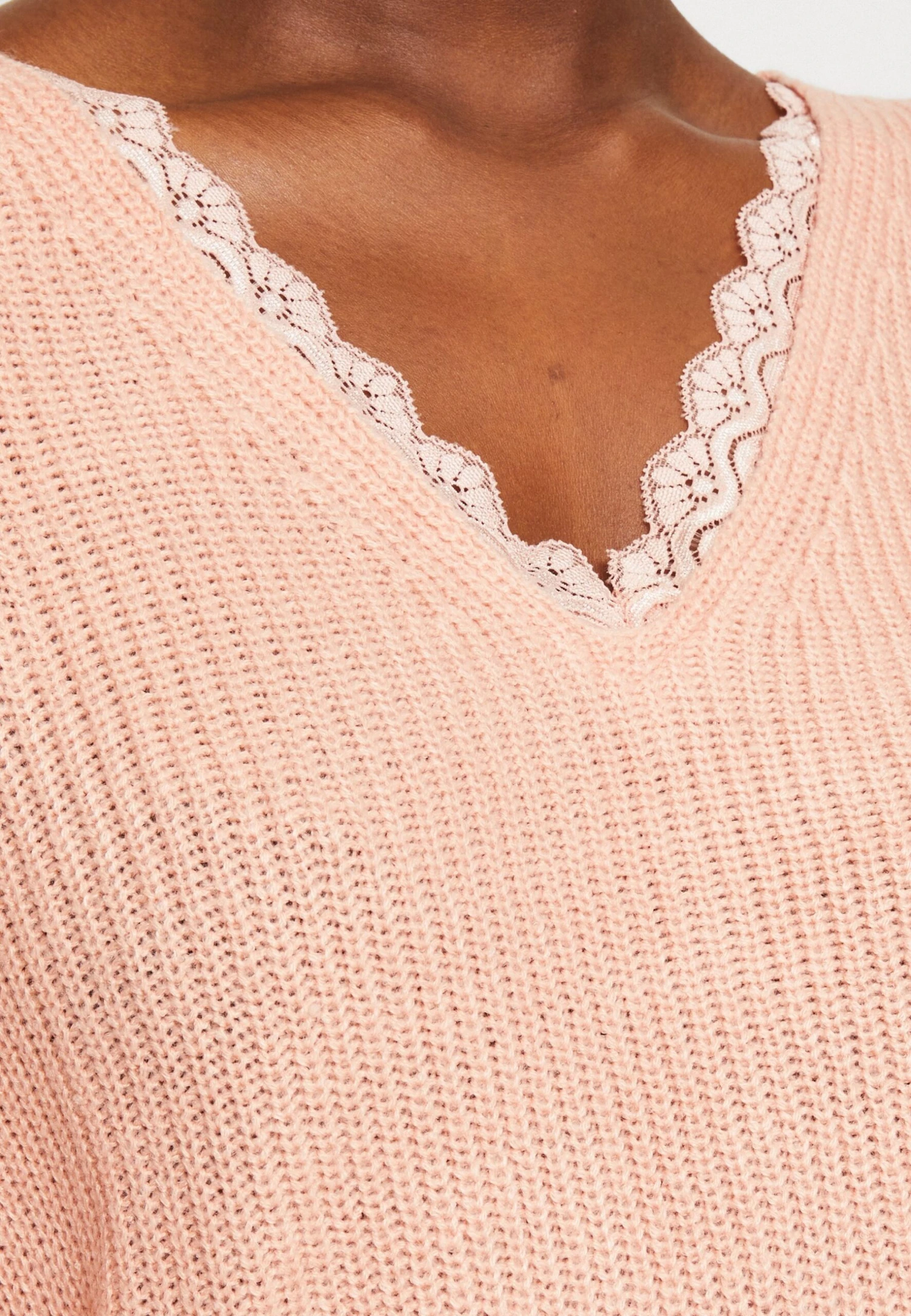 Vila Vioa V Neck - Trui - Coral Cloud 8 Vila Vioa V Neck - Trui - Coral Cloud - Afbeelding 6