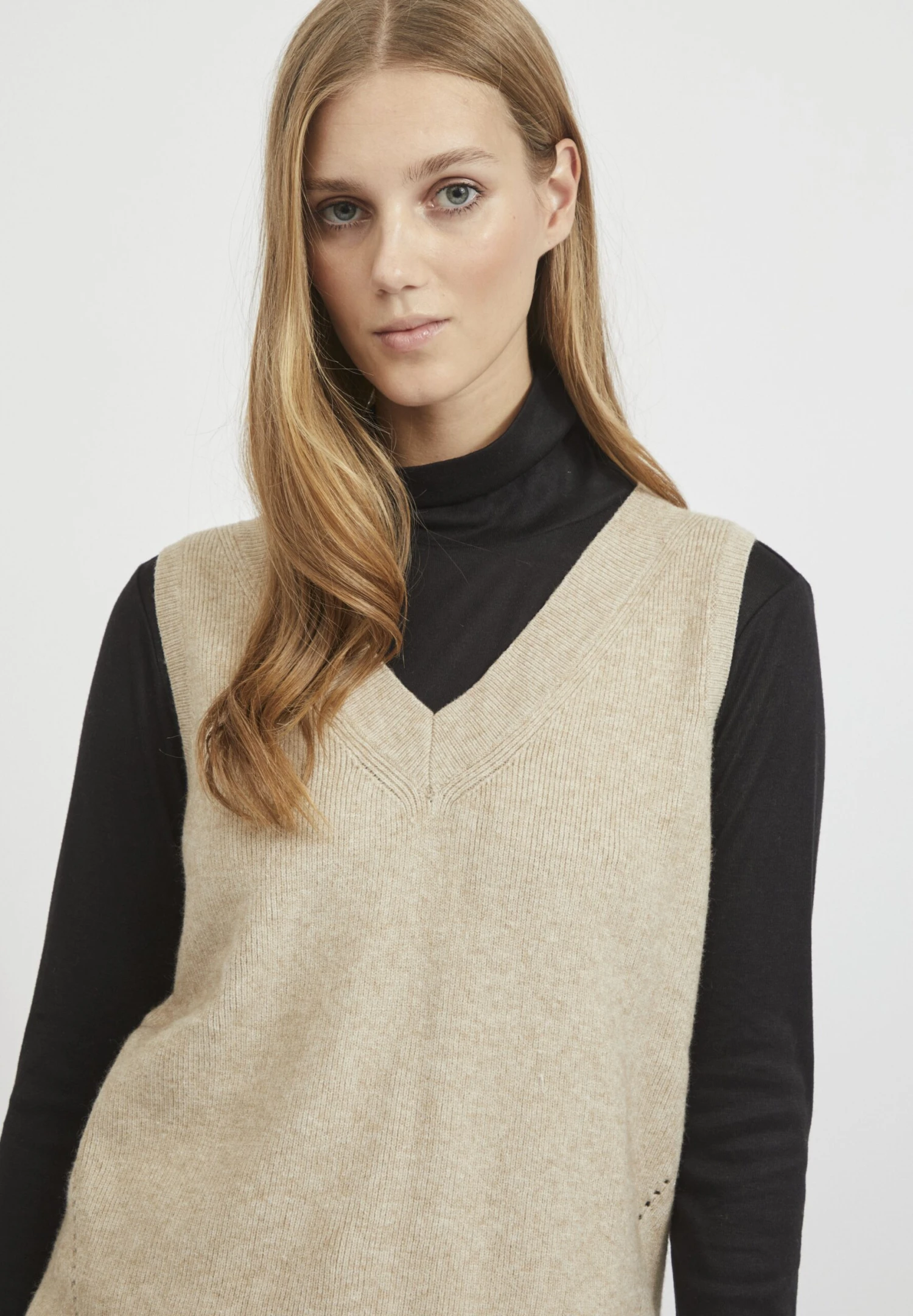 Vila Viril V-Neck- Top - Natural Melange 6 Vila Viril V-Neck- Top - Natural Melange - Afbeelding 4