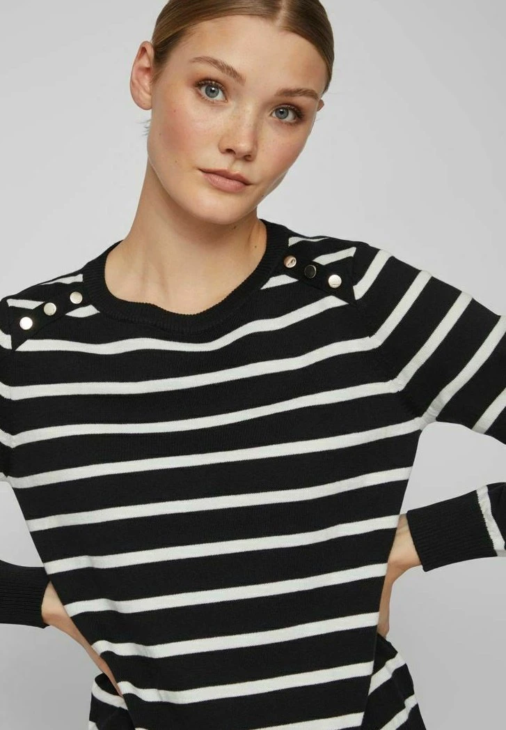 Vila Gestreifter - Trui - Black 7 Vila Gestreifter - Trui - Black - Afbeelding 5