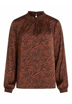 Vila Langarm Gesmoktes - Blouse - Chocolate Fondant