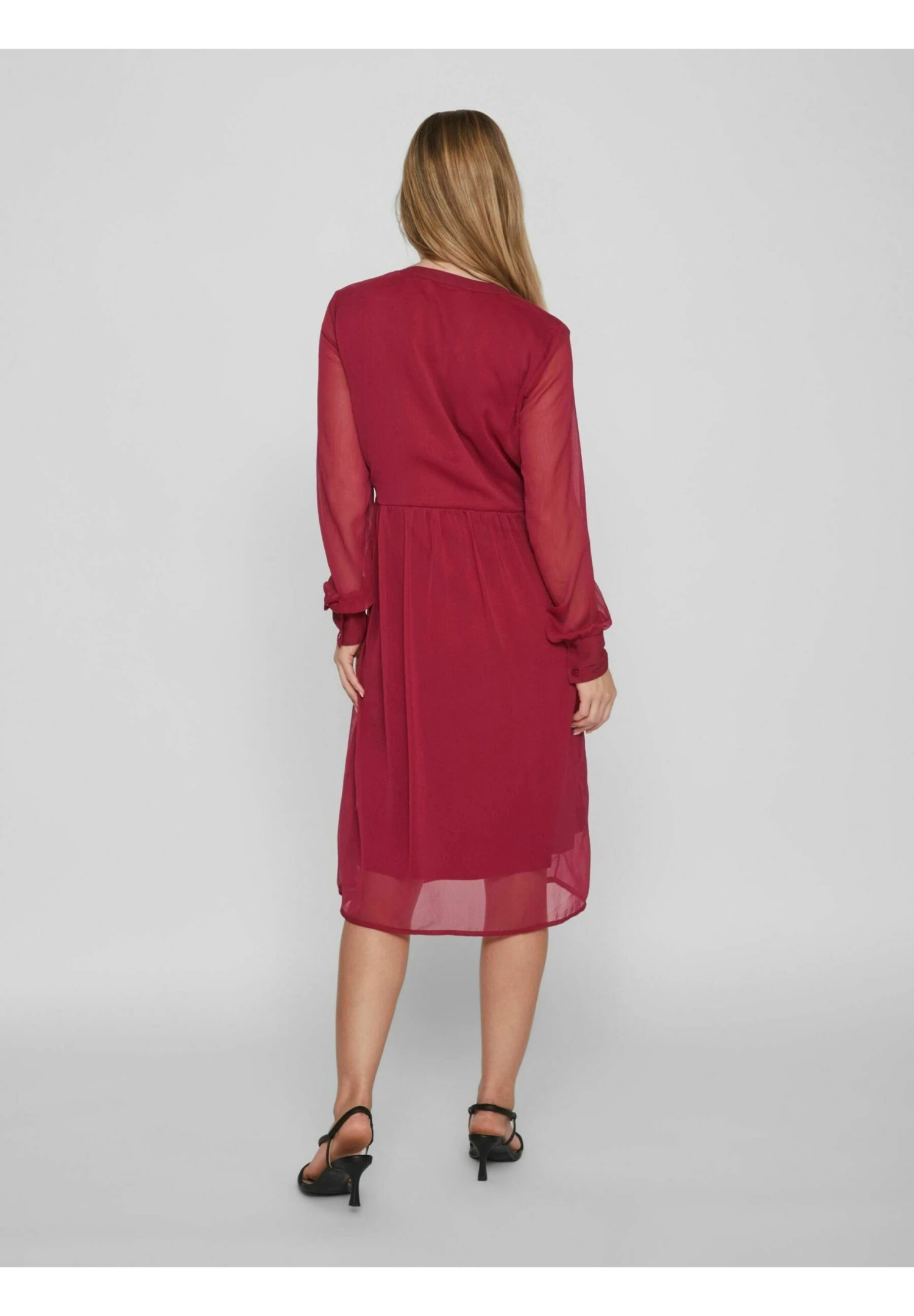 Vila Vifalia - Blousejurk - Beet Red 5 Vila Vifalia - Blousejurk - Beet Red - Afbeelding 3