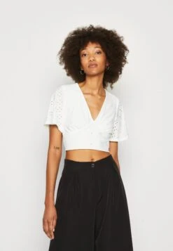 Vila Vikawa Cropped- T-Shirt Print - Cloud Dancer