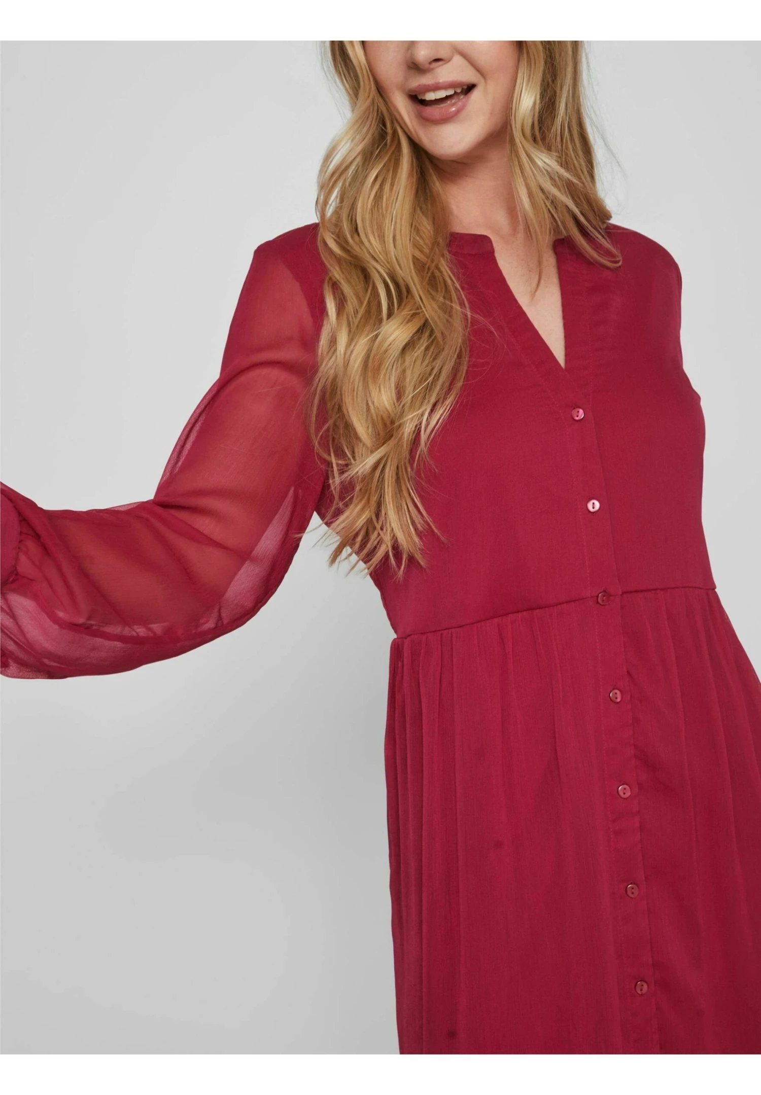 Vila Vifalia - Blousejurk - Beet Red 6 Vila Vifalia - Blousejurk - Beet Red - Afbeelding 4