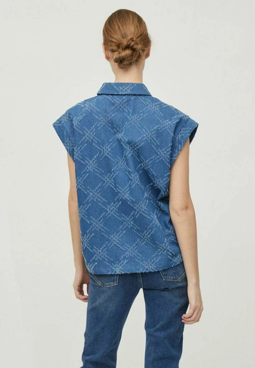 Vila Gemusterte - Bodywarmer - Medium Blue Denim 5 Vila Gemusterte - Bodywarmer - Medium Blue Denim - Afbeelding 3