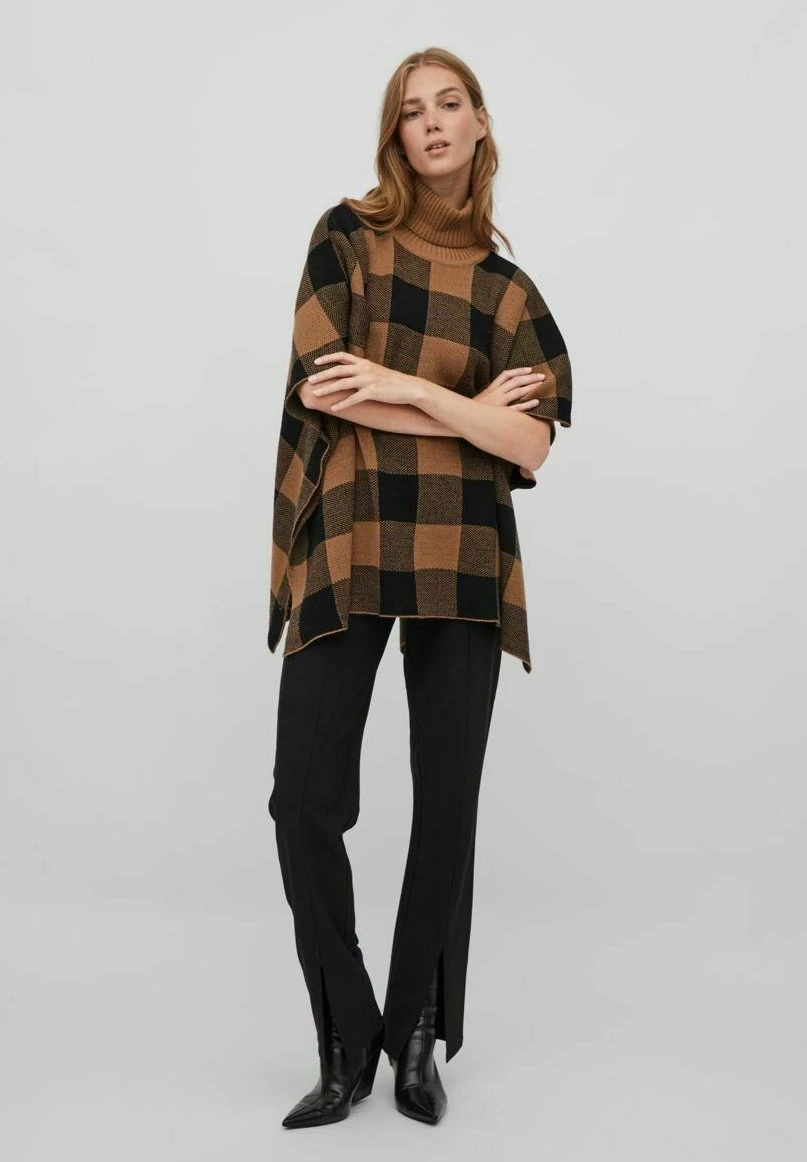 Vila High Neck Karo - Poncho - Toasted Coconut 4 Vila High Neck Karo - Poncho - Toasted Coconut - Afbeelding 2
