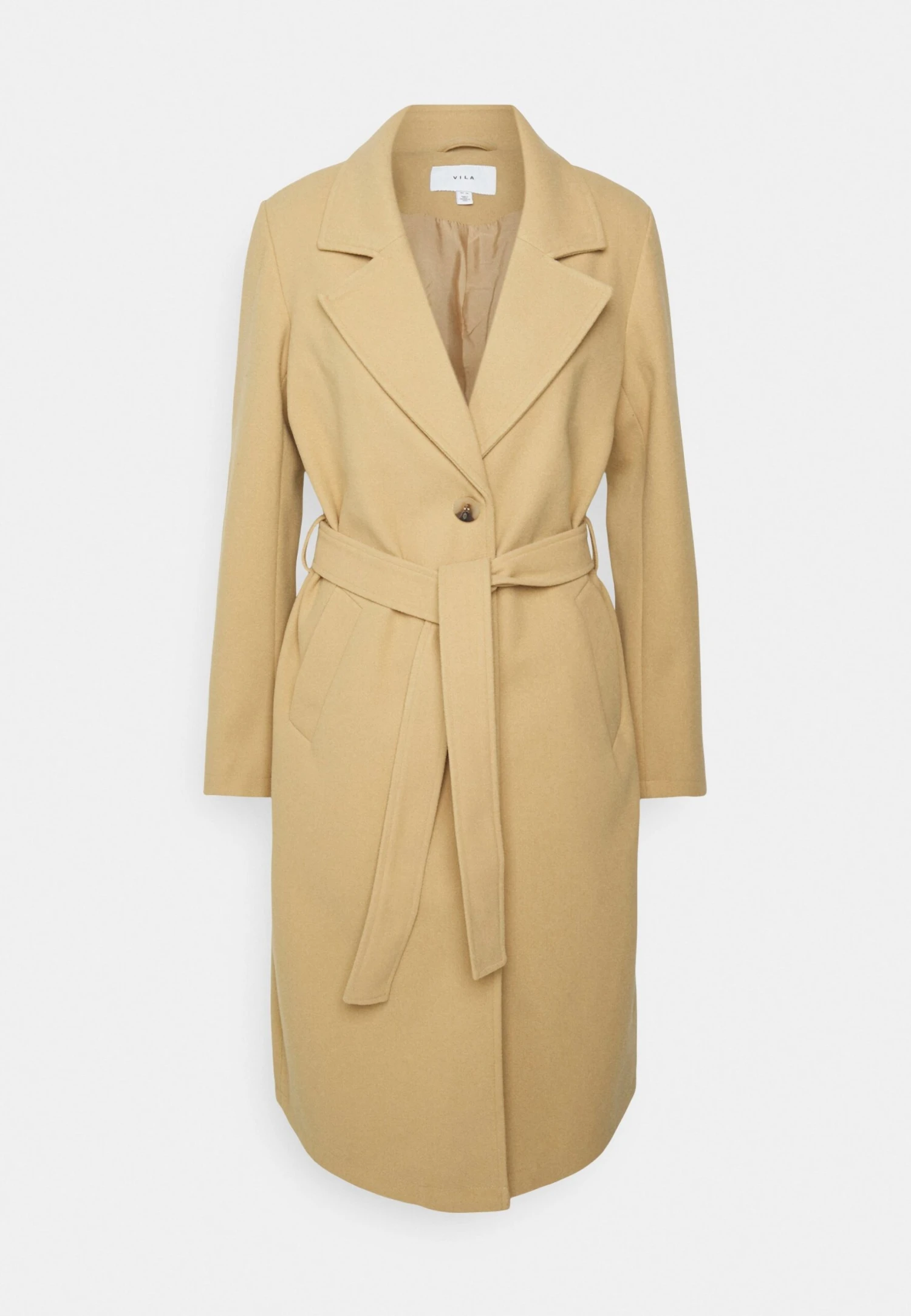 Vila Vipoko Long Belt Coat - Mantel - Sesame 6 Vila Vipoko Long Belt Coat - Mantel - Sesame - Afbeelding 4
