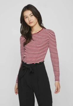 Vila Mit Langen Ärmeln Gestreiftes - Longsleeve - Beet Red