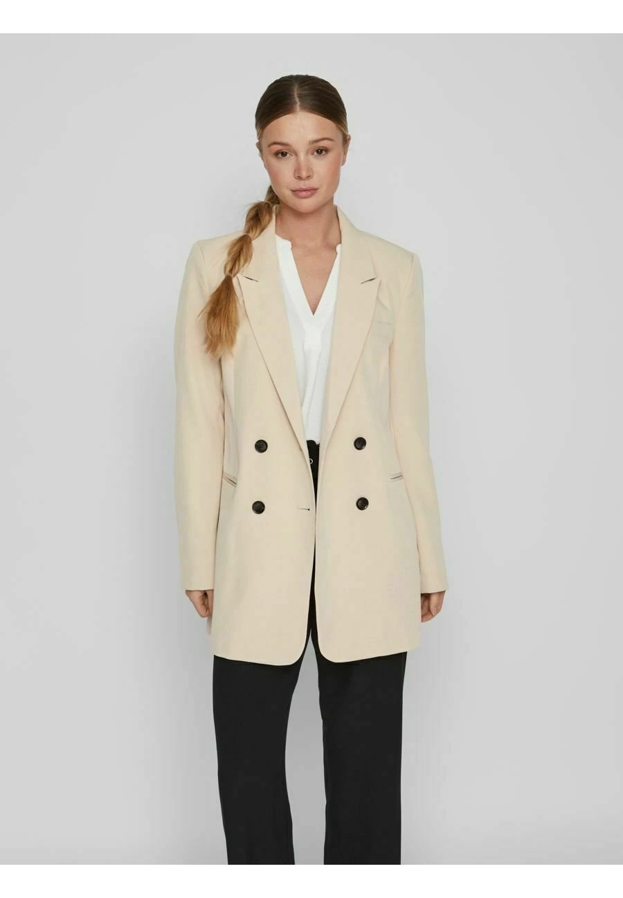 Vila Langer - Halflange Jas - Cement 3 Vila Langer - Halflange Jas - Cement