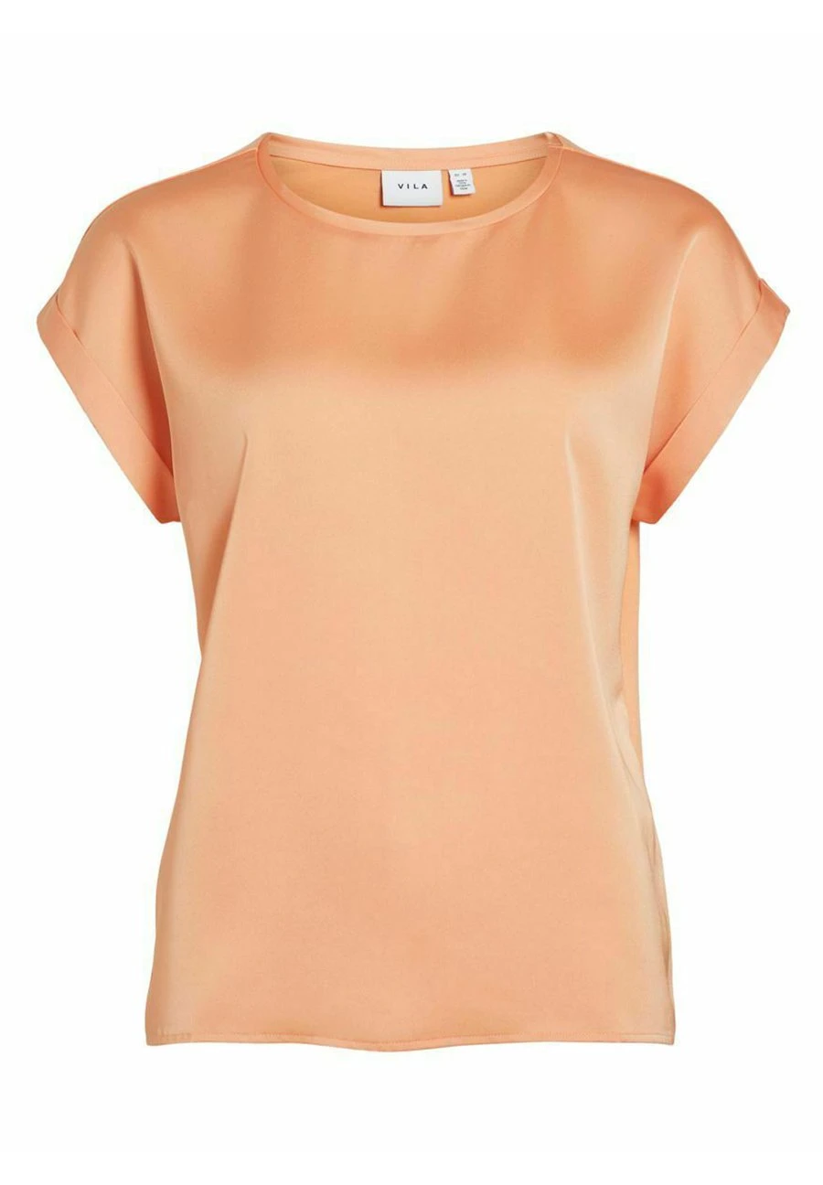 Vila Mit Kurzen Ärmeln Glänzendes - Blouse - Apricot Wash 7 Vila Mit Kurzen Ärmeln Glänzendes - Blouse - Apricot Wash - Afbeelding 5