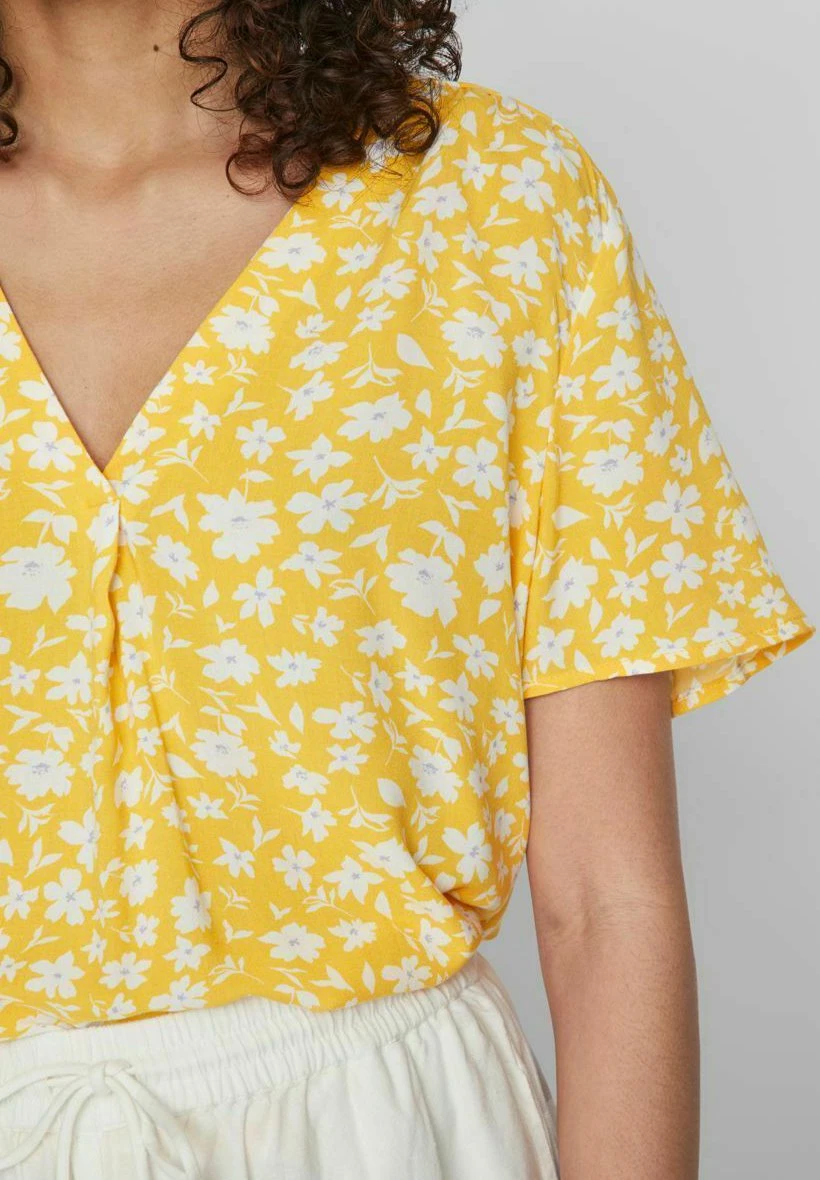 Vila Mit V-Ausschnitt Kurzärmeliges - Blouse - Solar Power 7 Vila Mit V-Ausschnitt Kurzärmeliges - Blouse - Solar Power - Afbeelding 5