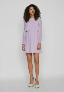Vila Mit Langen Ärmeln Gepunktetes - Jurk - Pastel Lilac