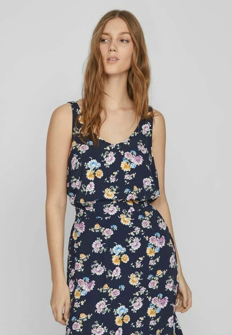 Vila Ohne Ärmel Geblümtes - Top - Navy Blazer 3 Vila Ohne Ärmel Geblümtes - Top - Navy Blazer