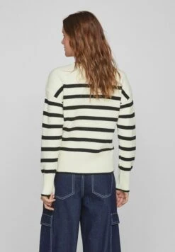 Vila Gestreifter - Trui - Cloud Dancer -Vila 1faa79c0bae24f3fa8a87a8d97b590a7