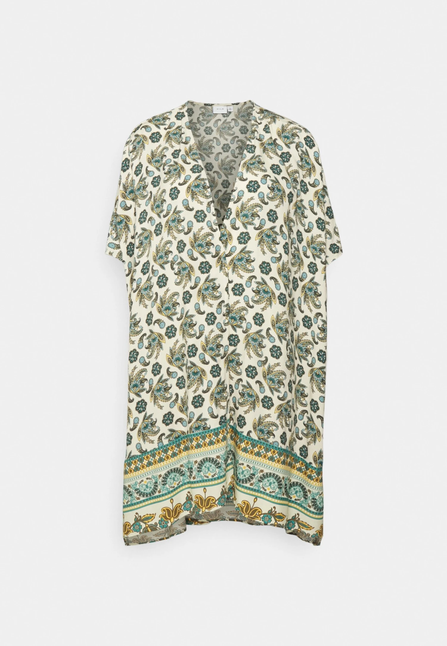 Vila Viayais Kimono- Lichte Jas - Birch Aop Blue/Green 6 Vila Viayais Kimono- Lichte Jas - Birch Aop Blue/Green - Afbeelding 4