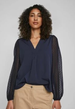 Vila Mit V Ausschnitt Langärmeliges - Blouse - Navy Blazer 13 Vila Mit V Ausschnitt Langärmeliges - Blouse - Navy Blazer -Vila 245e92f4ee6e4e39a7d3b8bc6b8a441a