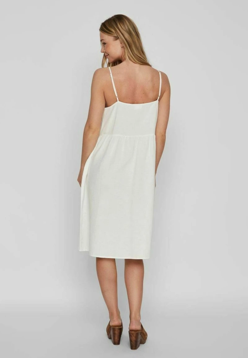 Vila Viprisilla New S/L Strap Knee- Jurk - Snow White 5 Vila Viprisilla New S/L Strap Knee- Jurk - Snow White - Afbeelding 3