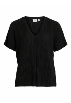 Vila V-Ausschnitt Kurzärmeliges - Blouse - Black -Vila 2770caf3fb1c49e6bde8b94409c39d98
