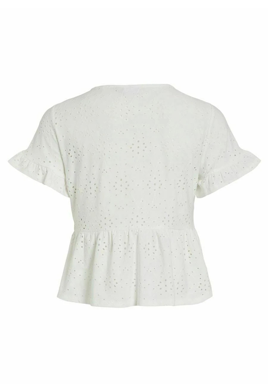 Vila Mit Kurzen Ärmeln Schösschen - T-Shirt Basic - Cloud Dancer 8 Vila Mit Kurzen Ärmeln Schösschen - T-Shirt Basic - Cloud Dancer - Afbeelding 6