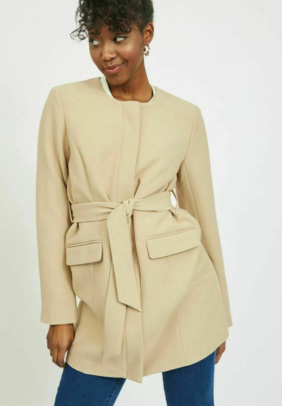 Vila Halflange Jas - Beige 6 Vila Halflange Jas - Beige - Afbeelding 4