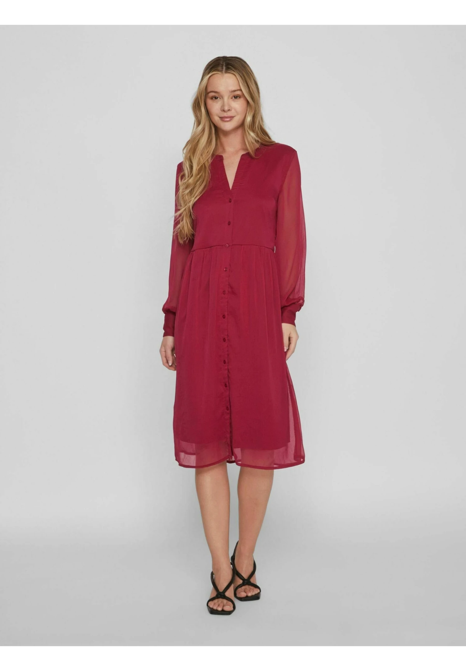 Vila Vifalia - Blousejurk - Beet Red 3 Vila Vifalia - Blousejurk - Beet Red