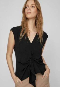 Vila Vorn Geknotetes - Blouse - Black 12 Vila Vorn Geknotetes - Blouse - Black -Vila 2a7b3a1634644b2bac52355c2b4cc3bc