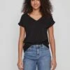 Vila Vidreamers V Neck - T-Shirt Basic - Black
