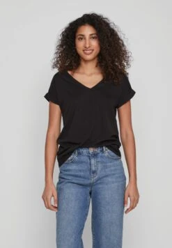 Vila Vidreamers V Neck - T-Shirt Basic - Black