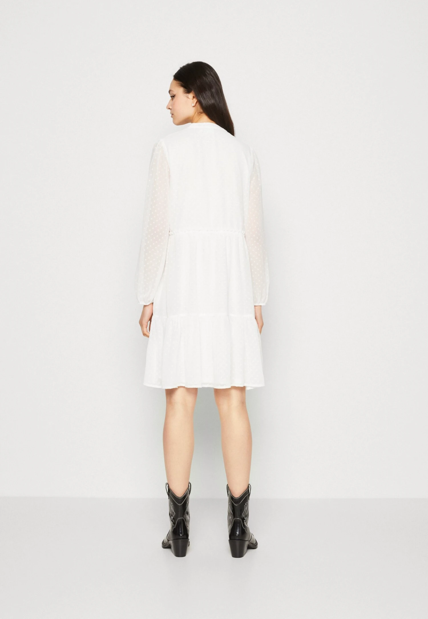 Vila Viblyra V Neck Dress - Jurk - Snow White 5 Vila Viblyra V Neck Dress - Jurk - Snow White - Afbeelding 3