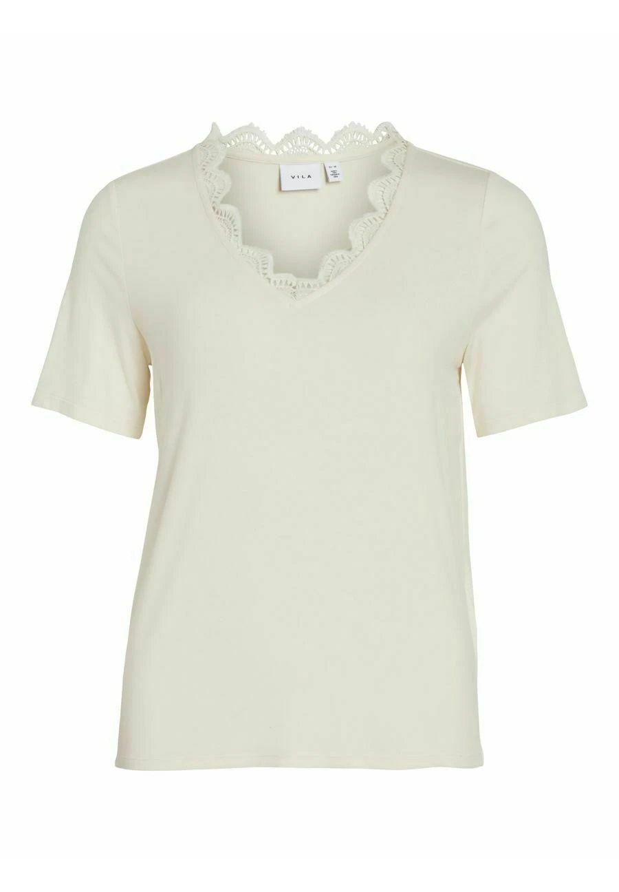 Vila Mit Kurzen Ärmeln V-Ausschnitt - T-Shirt Print - Birch 8 Vila Mit Kurzen Ärmeln V-Ausschnitt - T-Shirt Print - Birch - Afbeelding 6