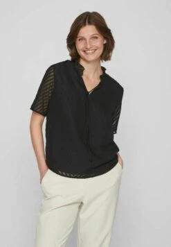 Vila Mit Kurzen Ärmeln High Neck - T-Shirt Print - Black