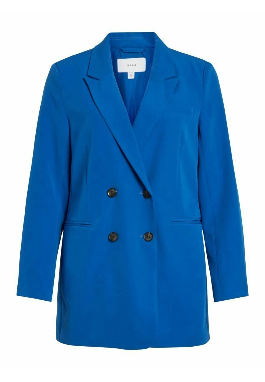Vila Langer - Halflange Jas - Lapis Blue 8 Vila Langer - Halflange Jas - Lapis Blue - Afbeelding 6