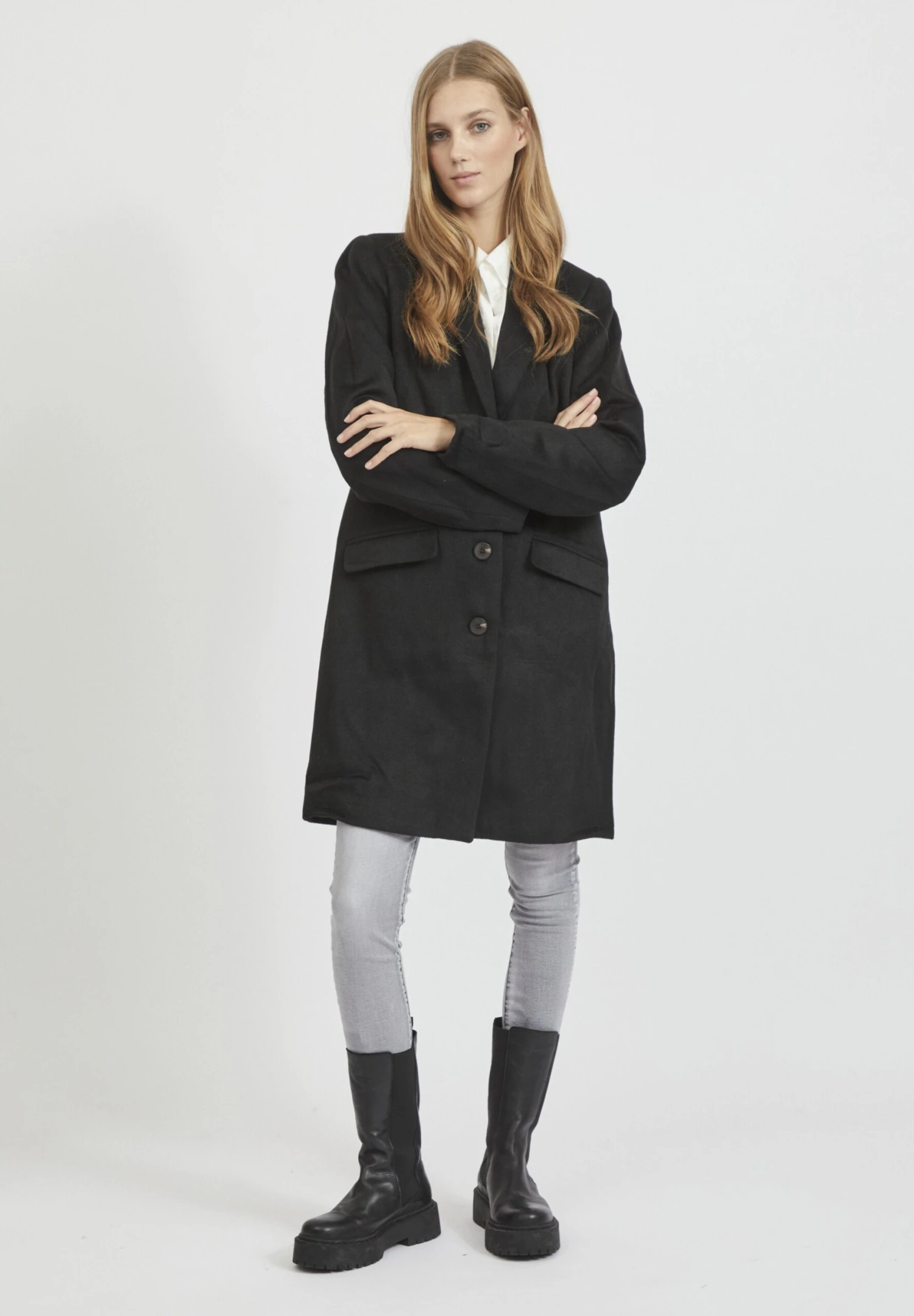 Vila Vileovita Coat - Mantel - Black 4 Vila Vileovita Coat - Mantel - Black - Afbeelding 2