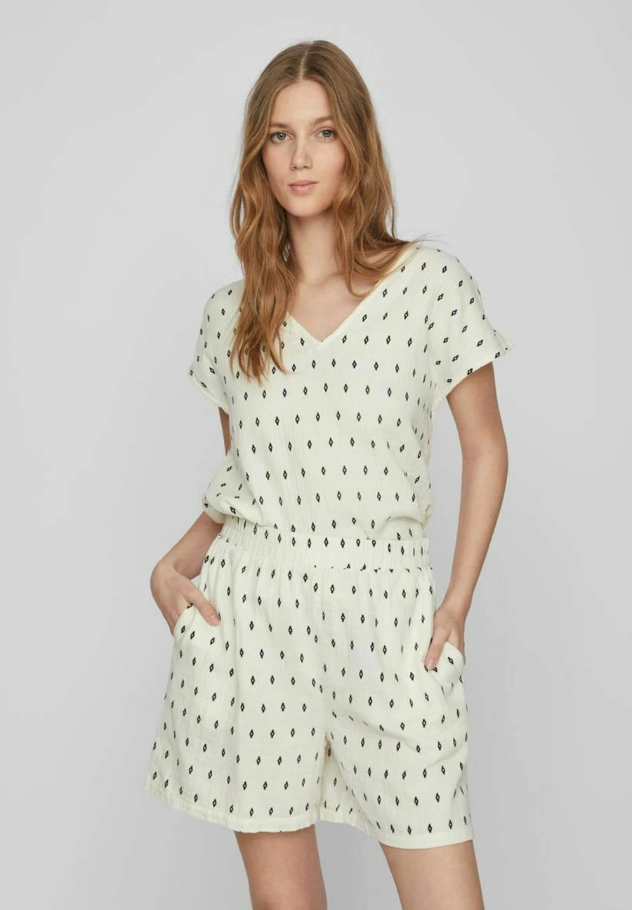 Vila Mit V-Ausschnitt Flügelärmel - Blouse - Birch 3 Vila Mit V-Ausschnitt Flügelärmel - Blouse - Birch