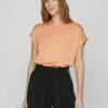 Vila Mit Kurzen Ärmeln Glänzendes - Blouse - Apricot Wash