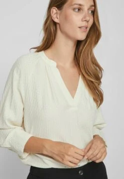 Vila Mit 3/4 Ärmeln V Ausschnitt - Blouse - Birch -Vila 39cf93c413f9482aa7aced90272316a8