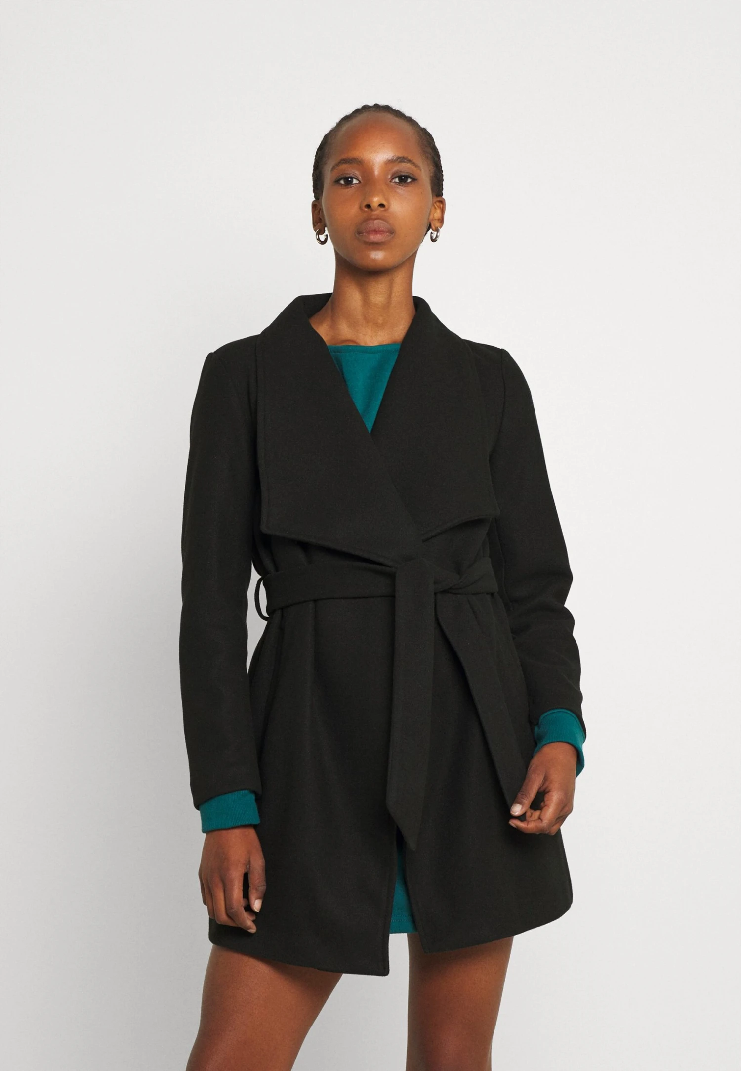 Vila Vicooley Collar Belt Noos - Halflange Jas - Black 3 Vila Vicooley Collar Belt Noos - Halflange Jas - Black