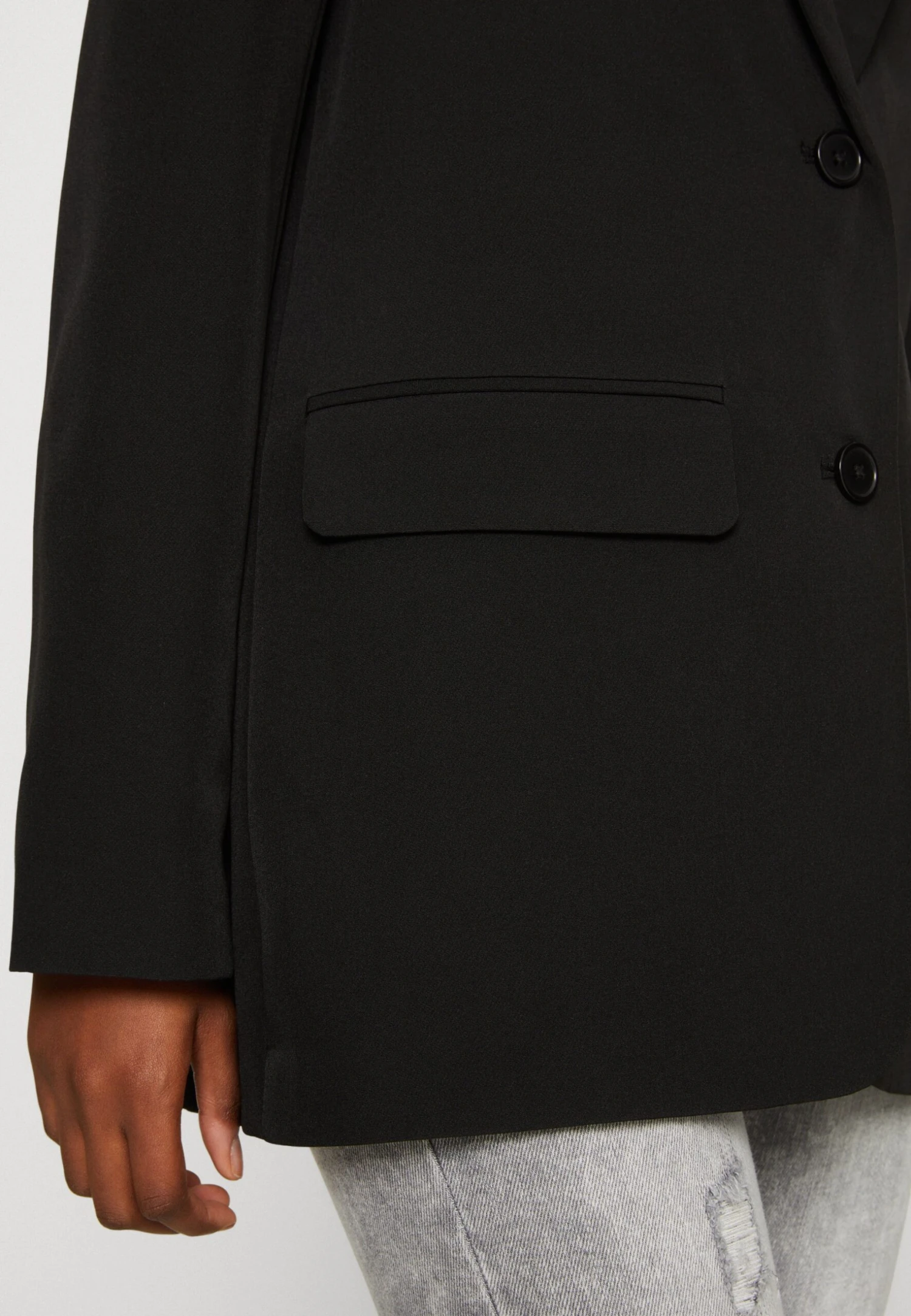 Vila Vikamma Noos - Halflange Jas - Black 8 Vila Vikamma Noos - Halflange Jas - Black - Afbeelding 6