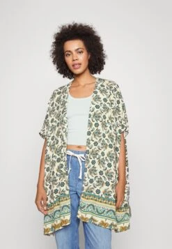 Vila Viayais Kimono- Lichte Jas - Birch Aop Blue/Green