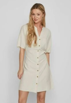 Vila Kurzärmeliges - Blousejurk - Super Light Natural Melan