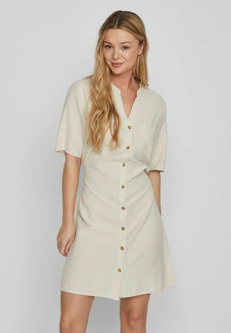 Vila Kurzärmeliges - Blousejurk - Super Light Natural Melan 3 Vila Kurzärmeliges - Blousejurk - Super Light Natural Melan