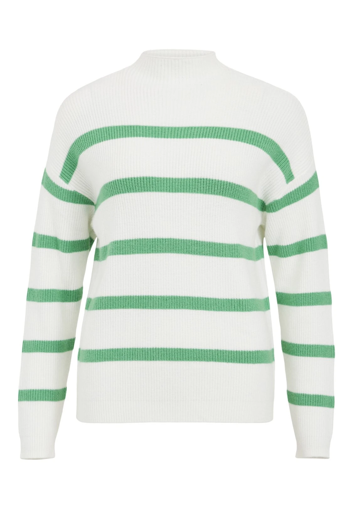 Vila Viril Mockneck - Trui - White Alyssum Kelly Green 3 Vila Viril Mockneck - Trui - White Alyssum Kelly Green