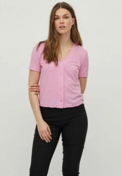 Vila Kurzärmeliges Geknöpftes - Vest - Fuchsia Pink
