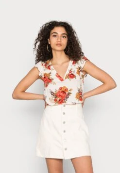 Vila Vibold Frill V Neck- Blouse - Snow White