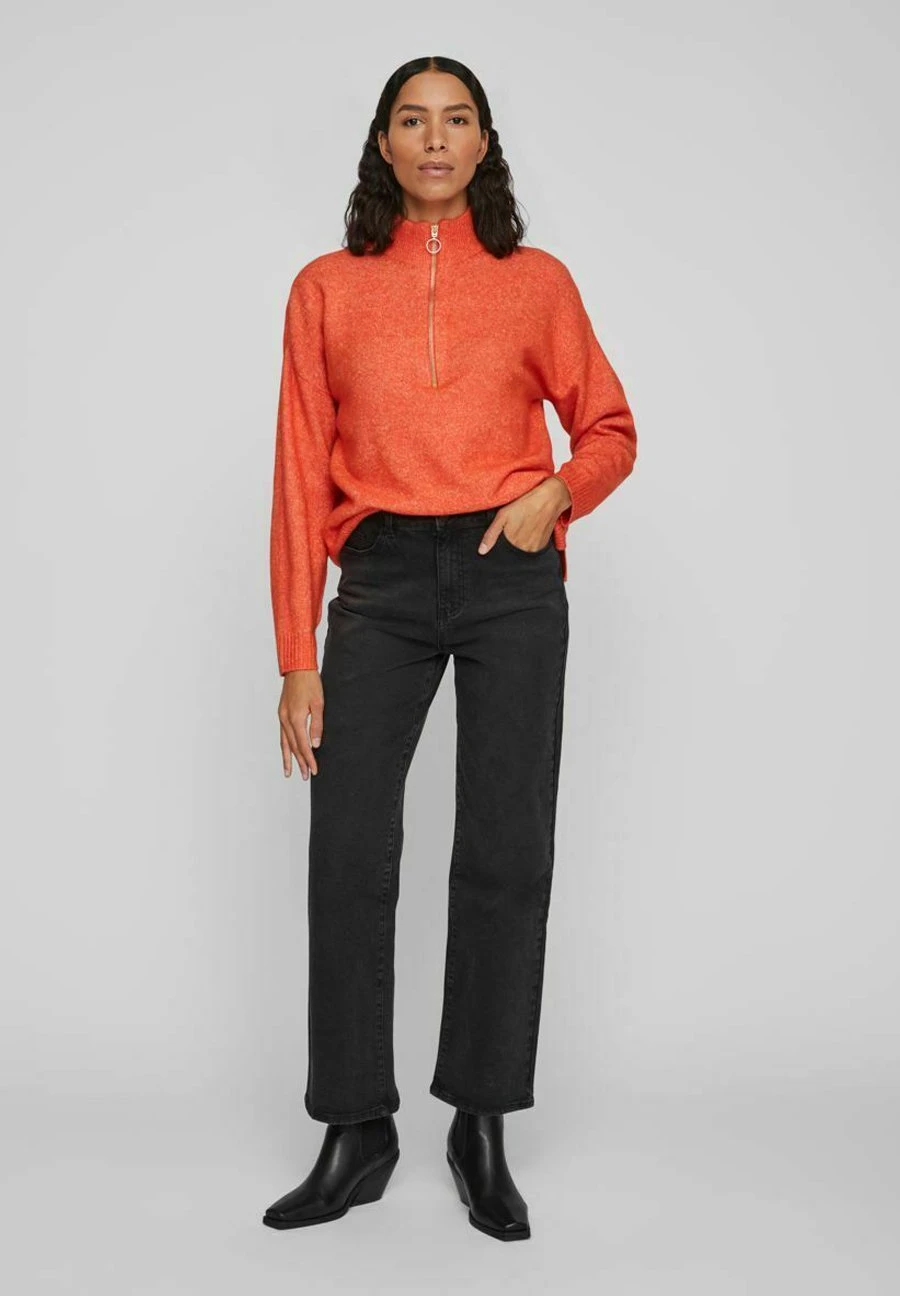Vila Vimathilda New Zip - Trui - Tigerlily 4 Vila Vimathilda New Zip - Trui - Tigerlily - Afbeelding 2
